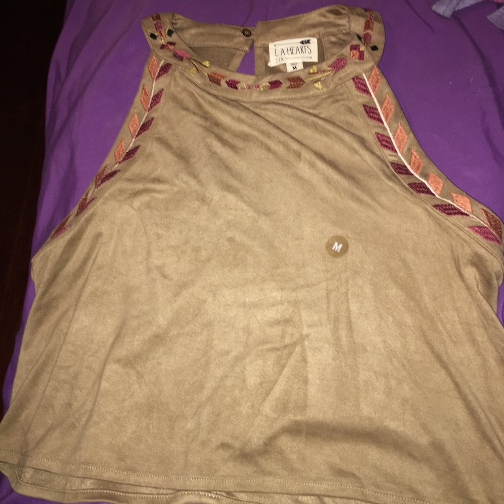 Halter suede crop top